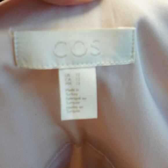 COS Long Sleeve Open Back Dress Pink Women Size 12 - Picture 5 of 7